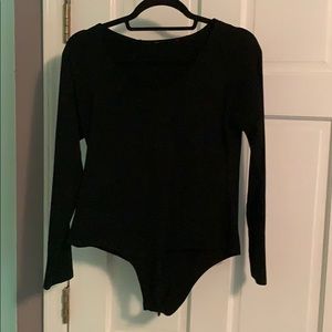 simple black long sleeve body suit